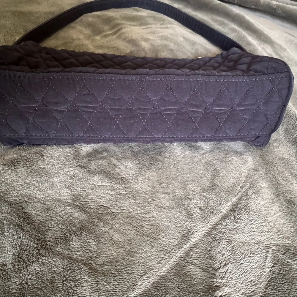 Vera Bradley Quilted Black Shoulder Bag with Gold Hardware